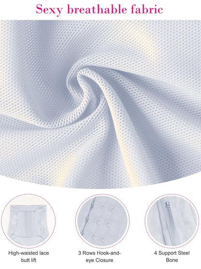 Tummy Control Shapewear With Compression Clasps For Women - High Waisted Tummy Tuck Shaper, Butt Lifting Bodysuit & Fajas Moldeadoras For Elegant Lady