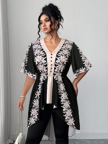 Women's White Polyester Printed V-Neck Dress - product view 29