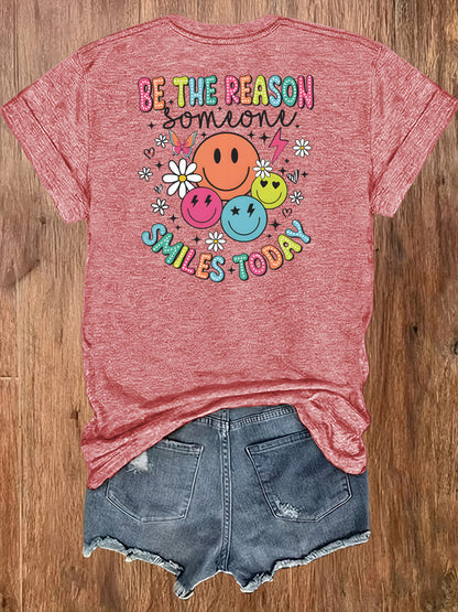 Women'S Casual Sports T-Shirt | Fun smiling Face Design, Lightweight & Breathable Fabric, Perfect For Beach And Park Outings - A Versatile And Trendy Addition To Your Wardrobe For Endless Joyful Adventures