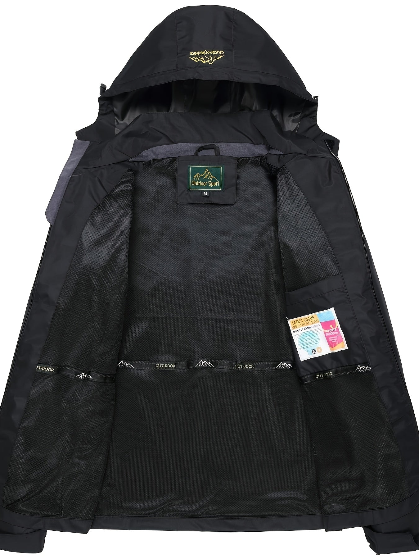 Men'S Rain Jacket Waterproof with Zipped Pockets Windproof Rain Jacket with Hooded