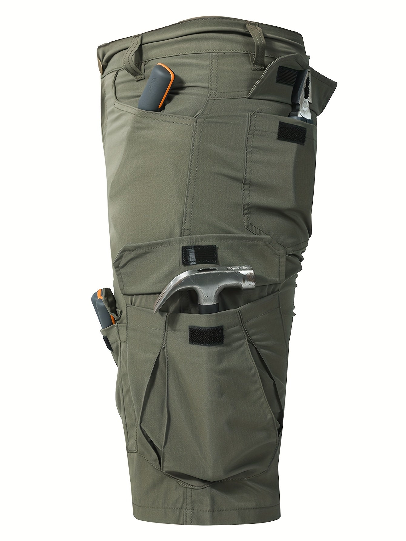 Plus Size Men's Outdoor Multi-pocket Tactical Overalls Shorts Are Suitable for Outdoor Activities Such As Mountaineering, Fishing And Camping., PLUS SIZE
