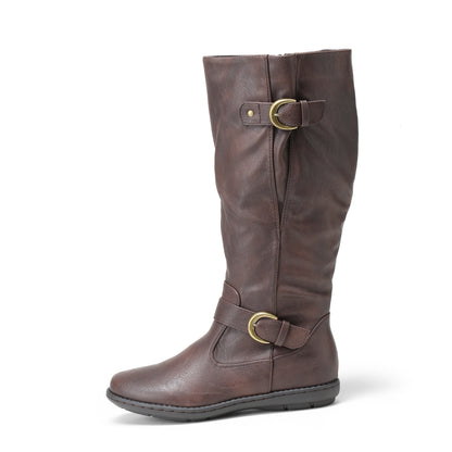 Women's Wide Calf Knee High Boots, Fashion Faux Fur-Lined Winter Boots