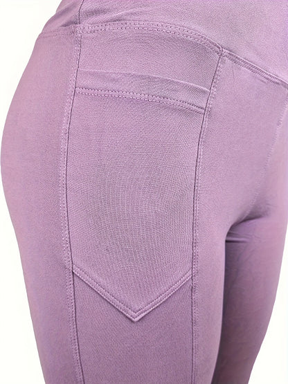 POCKETS Women's Leggings/High Waist Soft Stretch Skinny Solid Color & Printed & Tye Die Leggings for Women, Supper Soft Women's Clothing,,