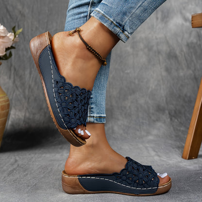 [Wedge Sandals] New Women's Wedge Sandals, Elegant And Fashionable Hollow-Out Floral Lightweight Comfortable Slippers, Comfortable To Wear, Stylish And Convenient, The First Choice For Going Out, Essential For Gifting, Women Shoes