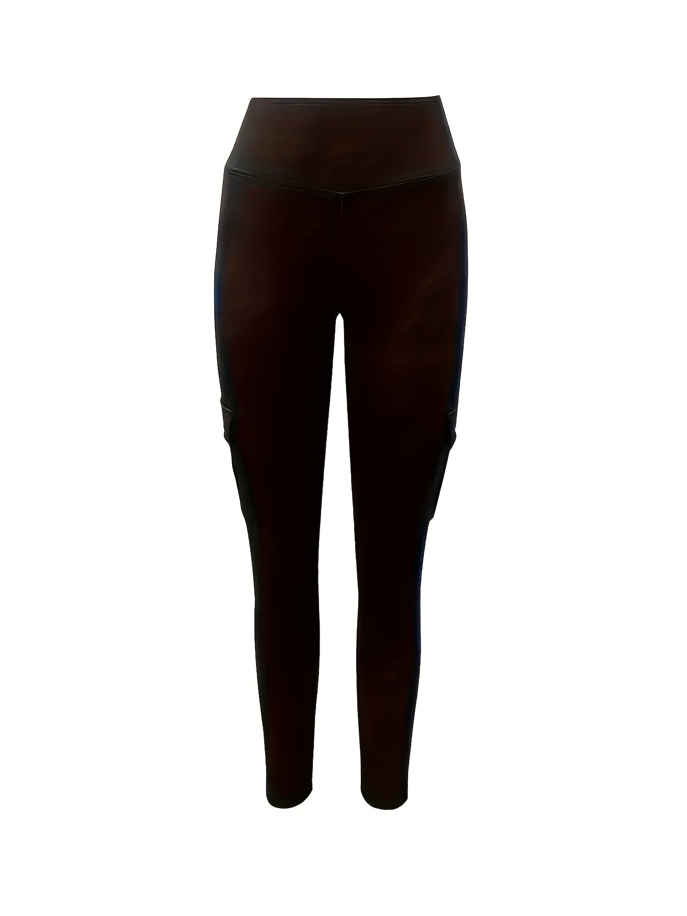 Halloween Costume, 3pcs Women's High-Waisted Yoga Leggings with Pockets - Stretchy Running and Athletic Tights, Button Design, Solid Colors Black, Maroon, Gray, Practical Flap Pockets, Comfortable Fabric Christmas Women's Autumn Wear