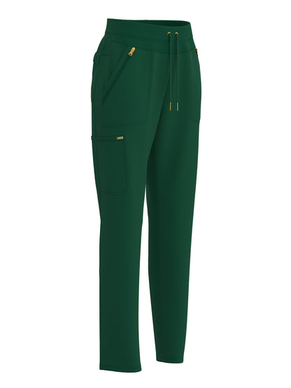 PandaFlex modern neck in Four-Way Stretch Fashion Scrubs Set V-Neck Short Sleeve Scrub Top & Straight Leg Cargo Pants for Nurses with zipper pockets 3372