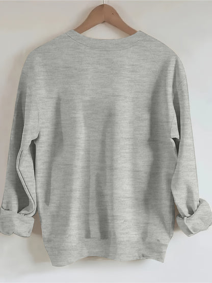 Love Life Letter Printed Round Neck Women'S Casual Long Sleeve Long Sleeve Sweatshirt