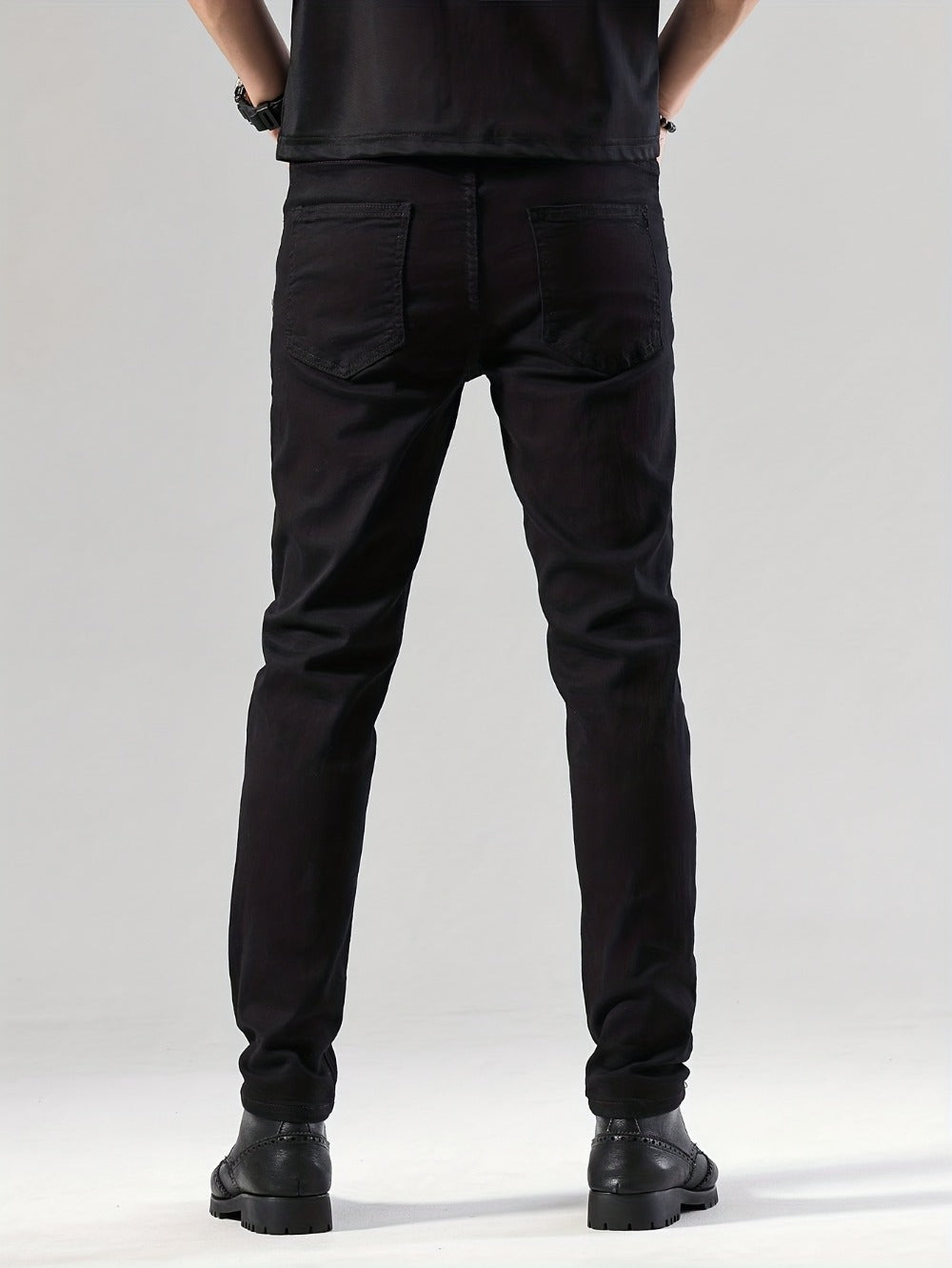 Men's Straight Leg Jeans - Black Denim Clean Finish Everyday 184677