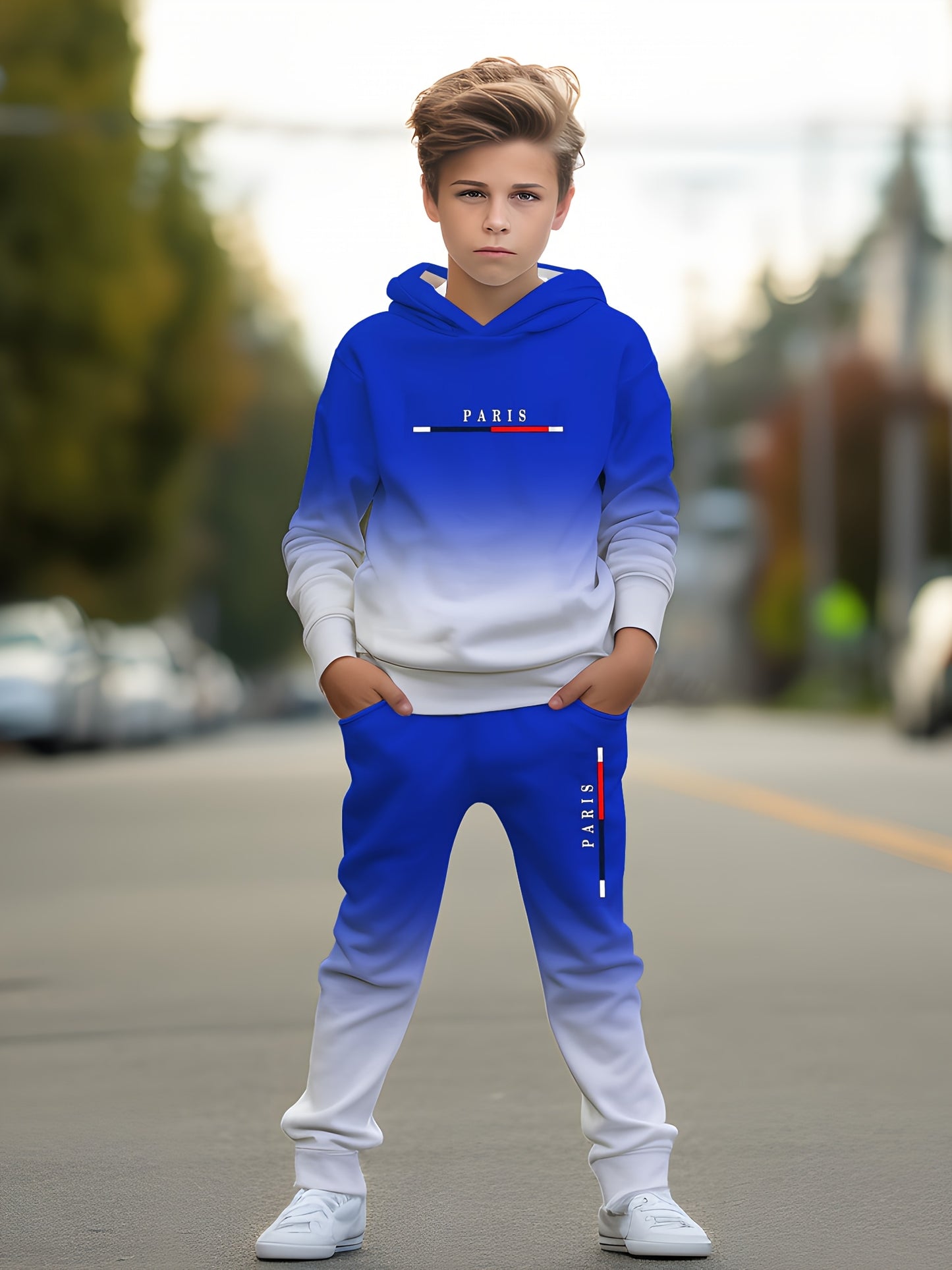 Random Sent .Boys 3D Print Hoodie Set Hoodie Pant Pocket Set, for Outdoor
