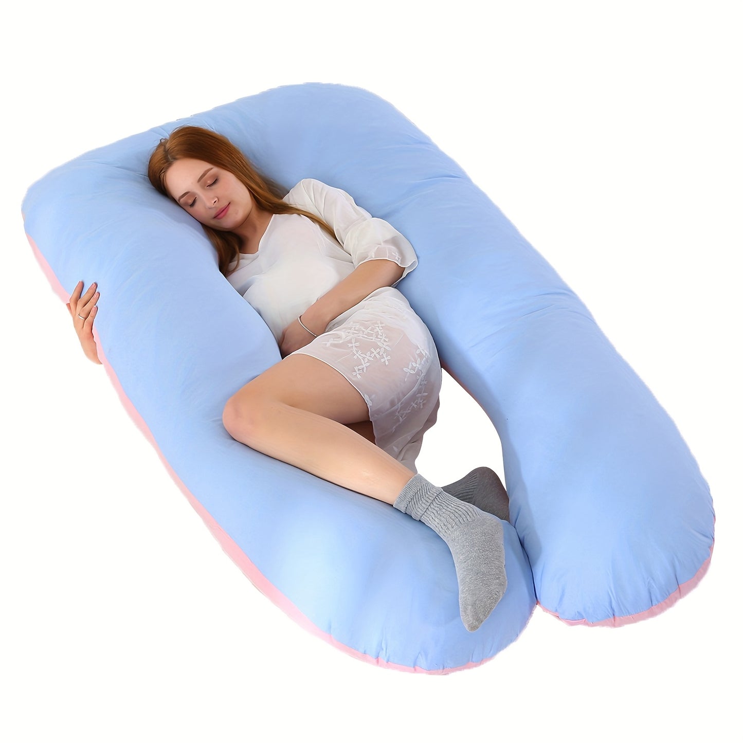 U-Shaped Maternity Pillow for Back, Neck, and Leg Support – Soft, Portable, and Comfortable Polyester Pregnancy Pillow for Expecting Moms, Hand Wash or Dry Clean, WINDY's DREAM