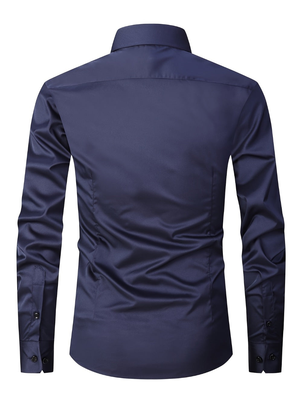 Men's Solid Color Dress Shirt - Classic Neck Short Sleeve 528165