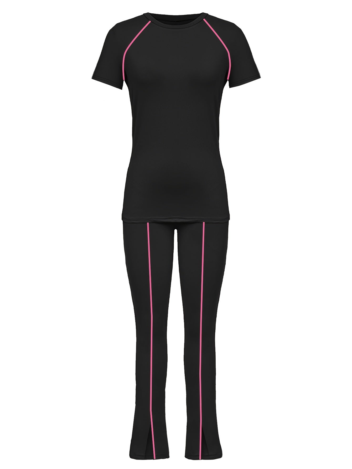Women'S Casual Long Pants And Short Sleeve Outfit