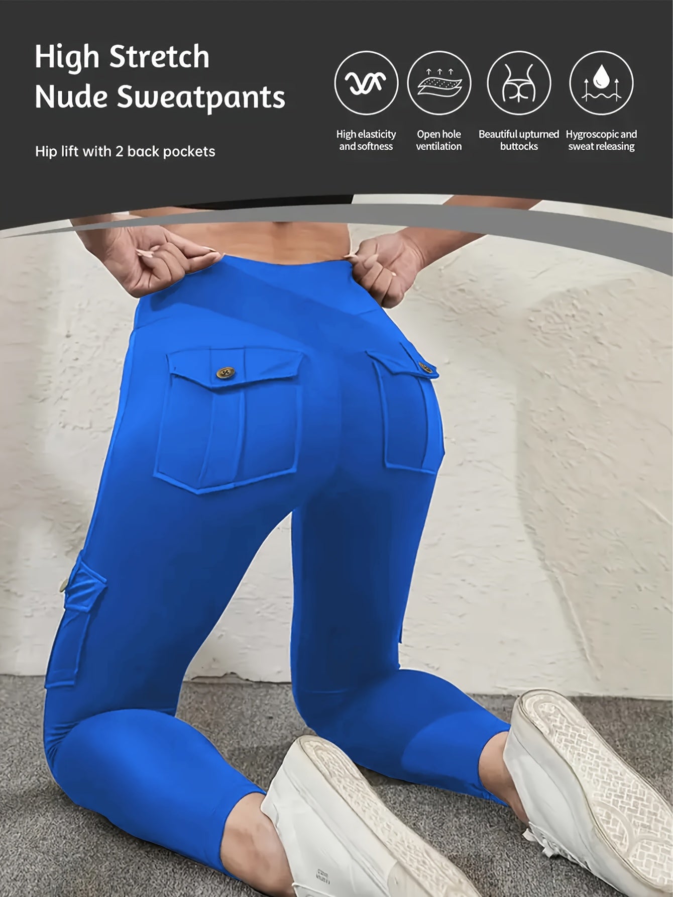 One-piece - Four-season Style Women'S Fashionable Work Pants With Pockets, Flares The Hips And Slims The Figure. Suitable For, Outdoor Leisure. Multi-pocket Ankle-length Pants, Casual Women'S Wear, Summer Women'S Wear. Available In Five Colors