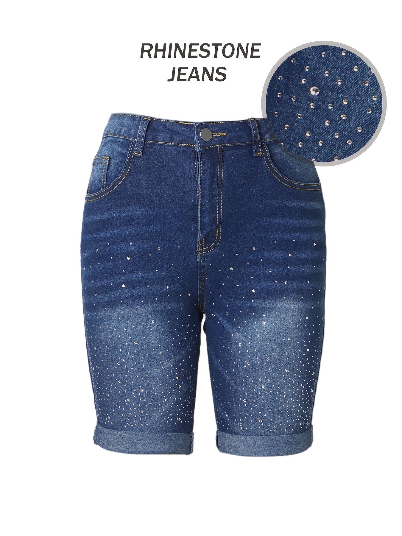 Women's Medium Blue Denim Denim Shorts - product view 12