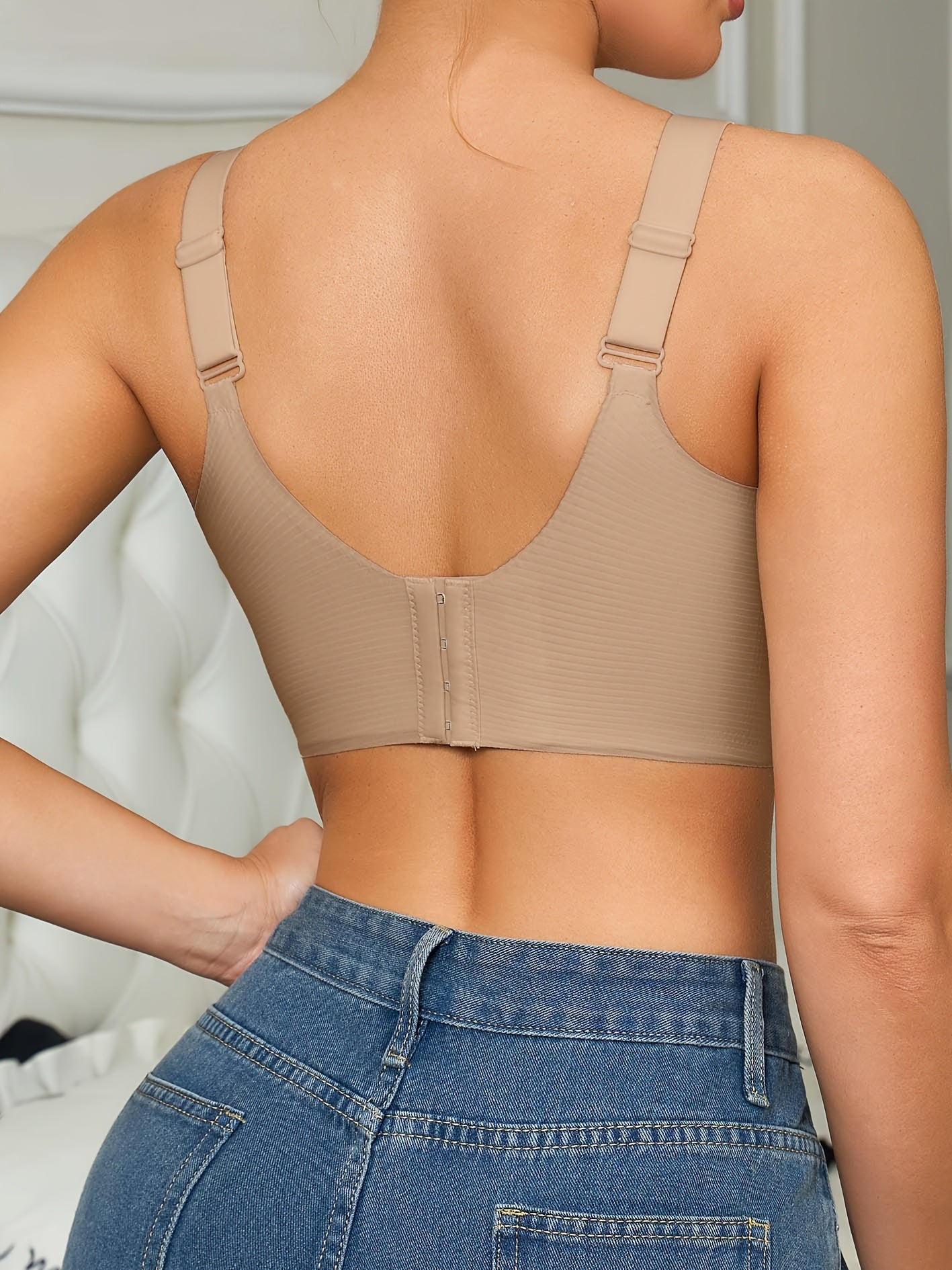 Large Size Single-piece Women's Seamless No-steel-bra Bra, Sexy Back Lifting Bra, Comfortable Breathable Bra Without Steel Band, Women's Bra, High Elasticity Gathering Anti-gravity Upward Lifting Bra, Suitable for Daily Wear Daily Bra Set