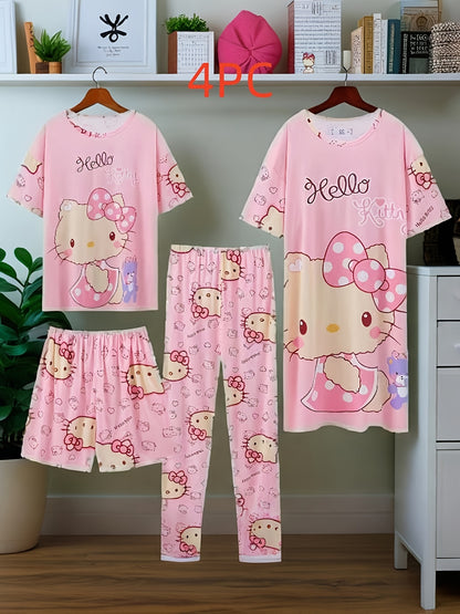 Peach Polyester Short-Sleeve Pants - product view 5