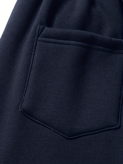 2pcs Winter Men's Warm Lamb's Fleece Casual Pants, Loose-Fit Essential for Home and Daily Wear, Simple Fleece-Lined Casual Pants with Elastic Waistband, Hidden Zipper Pocket Design, Cuffed Hem for Warmth, Loose and Long Fit. Simple and Versatile