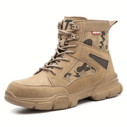 Men's Popular Safety Shoes, Men's Steel Toe And Puncture  Breathable Work Boots, Men's Work Shoes, Labor Protection Shoes