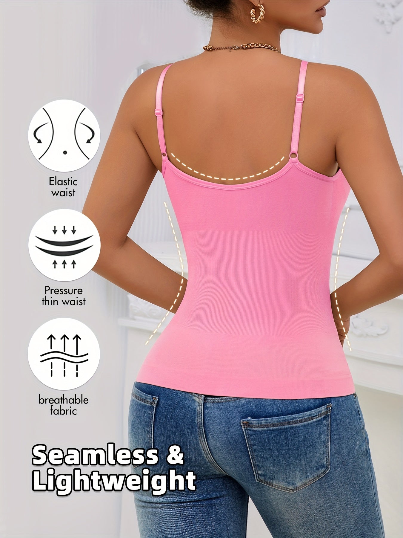 3pcs Women'S Camisole Vest, Comfortable, Breathable, Sleeveless Bottom, Inner Layer, Shaping And Body Shaping Sports Bra