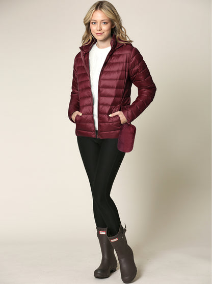 Women's Ultra Light Weight Packable Down Jacket with Removable Hood