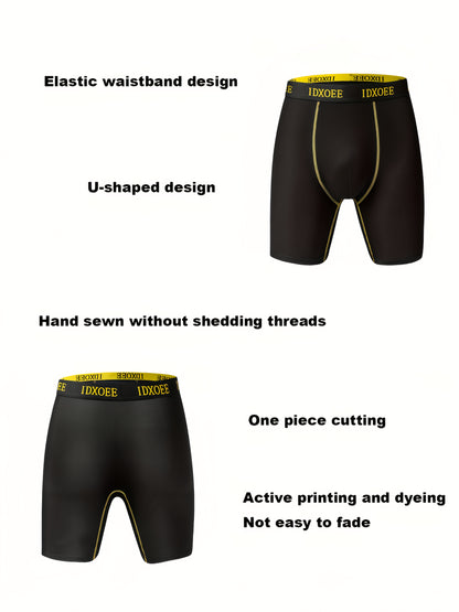 5pcs Men's Underwear, Casual Boxer Briefs Shorts, Breathable Comfy Stretchy Boxer Trunks, Sports Shorts