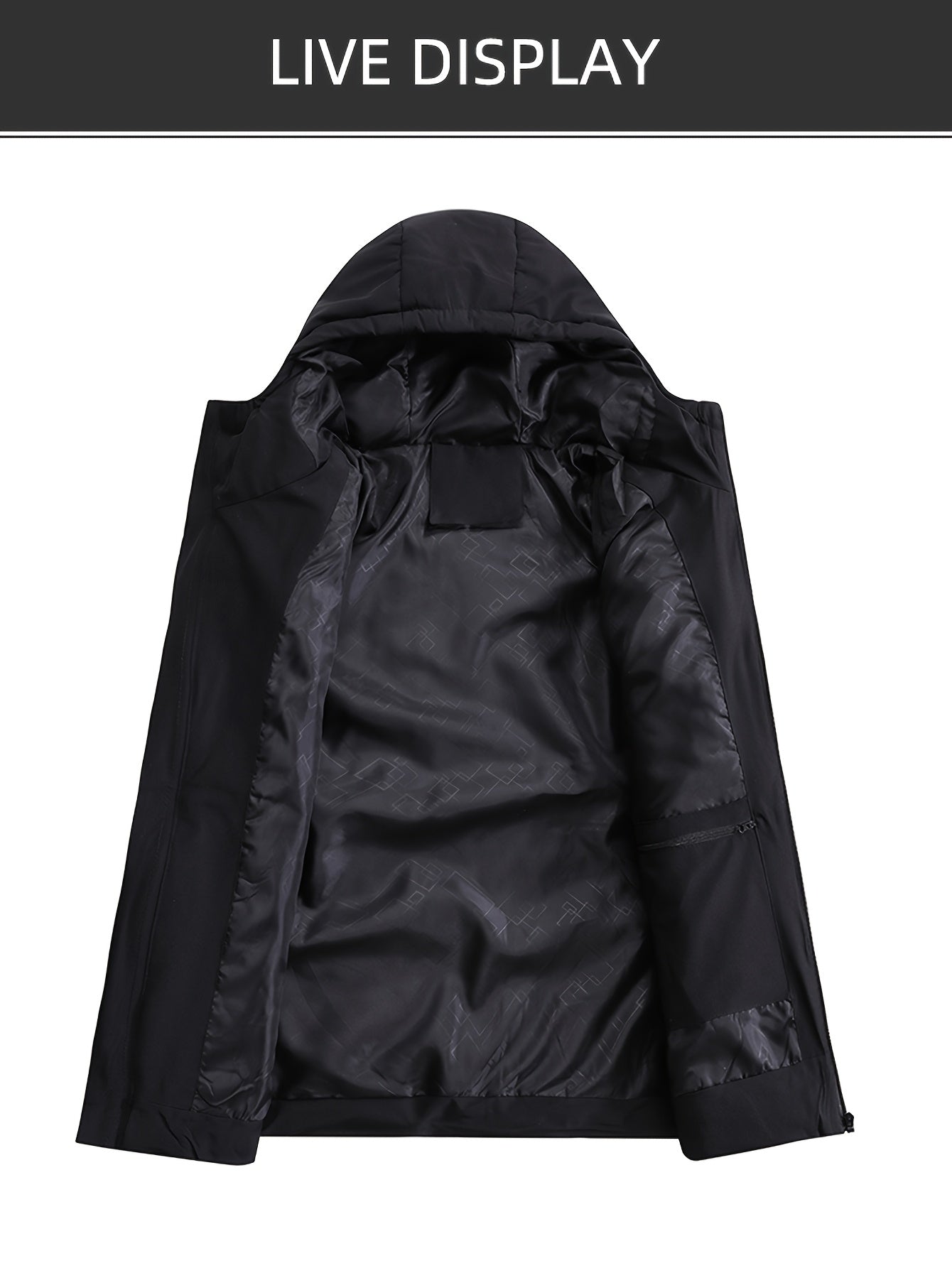 A Smart Heated Jacket Designed for Casual Warmth, Featuring 11 Heating Zones, Dual Controls, Three Heat Settings, a Hood with Drawstrings, Suitable for Autumn And Winter, Thickened for Business Wear, Perfect for Outings Or Home Use for Men.