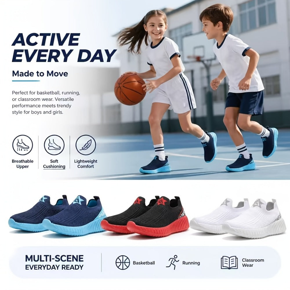 Kids' Running Shoes - Breathable Mesh & Cushioned Comfort 637349