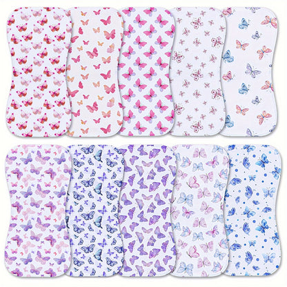 10pcs Burp Cloths for Baby Boys And Girls - Baby Burp Cloth, Baby Washcloths, Burp Rags, Large Neutral Burp Clothes for Newborn