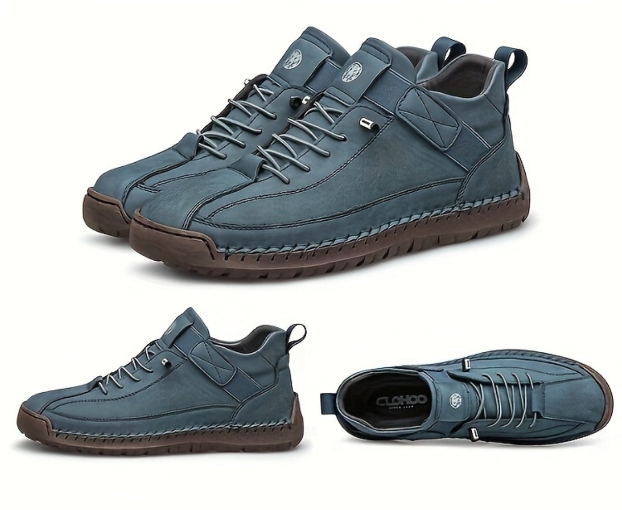 Men's High-Top Casual Ankle Boots - Elastic Closure and Rubber Sole