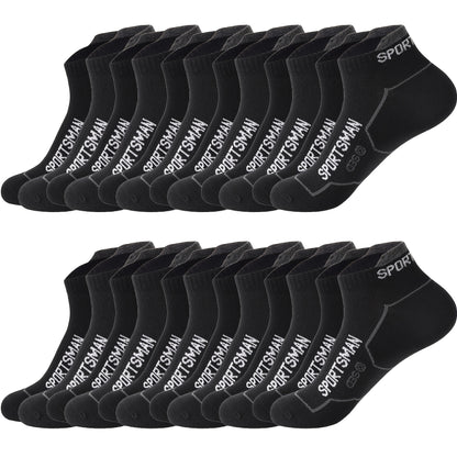 Men's Athletic Ankle Socks - 12-Pair Pack