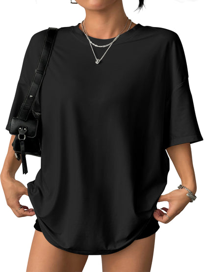 Plus-Size Casual Fashion Printed T-Shirt, Trendy Women'S Base Shirt, Suitable for Daily Outings, Full Of, All-Season Wear, Comfortable Fit. Women'S T-Shirt with Funny Print "Everything Hurts, I'M Hungry", Casual Round-Neck Shirt