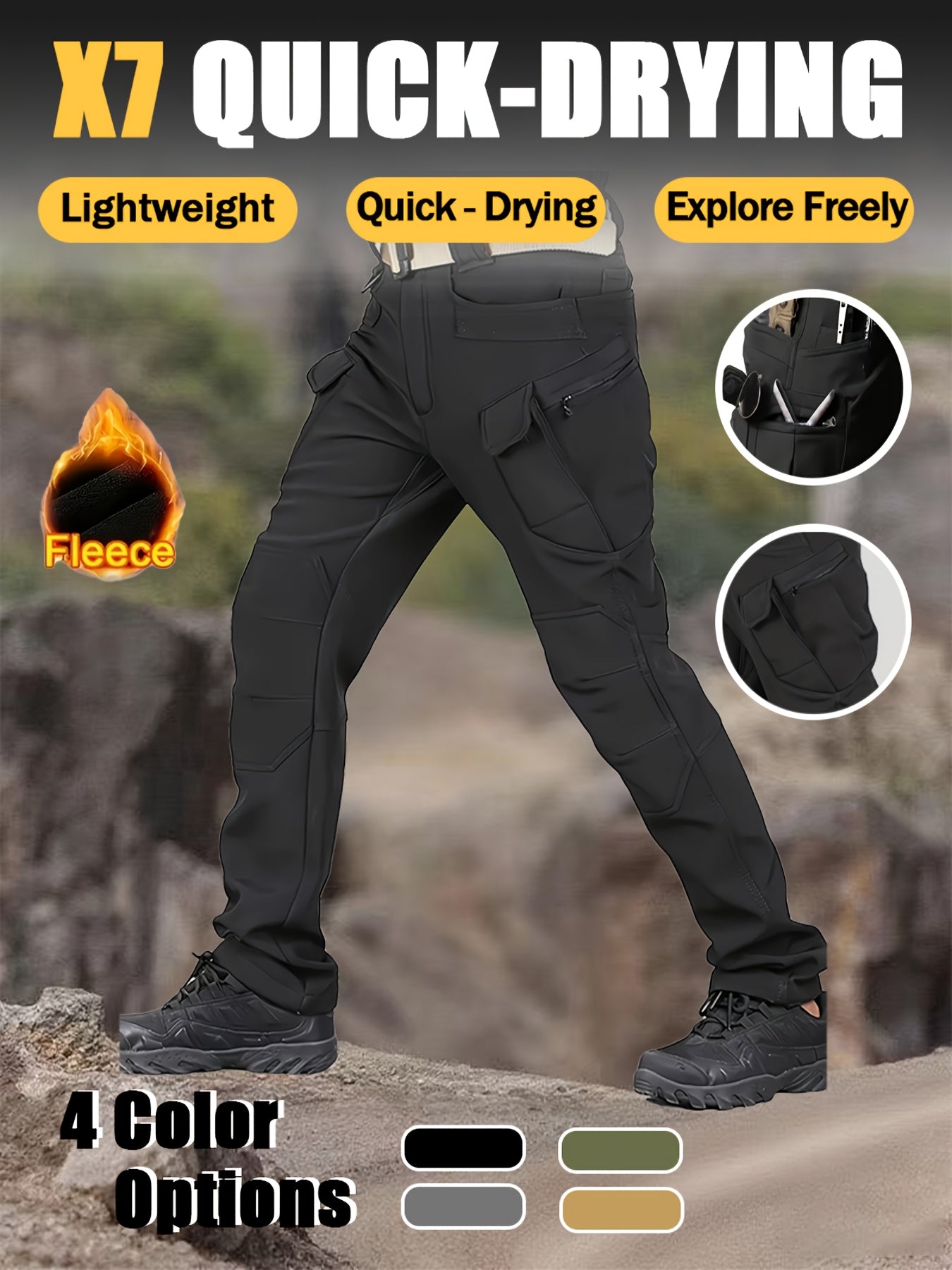 Men'S New Thickened Two-Piece Windproof Jacket And Hoodie Designed for Autumn And Winter, Featuring Multiple Pockets, Elastic Materials, And Warmth, Ideal for Hiking, Skiing, Fishing, And Outdoor Sports. Tactical Style with Breathable Fabrics
