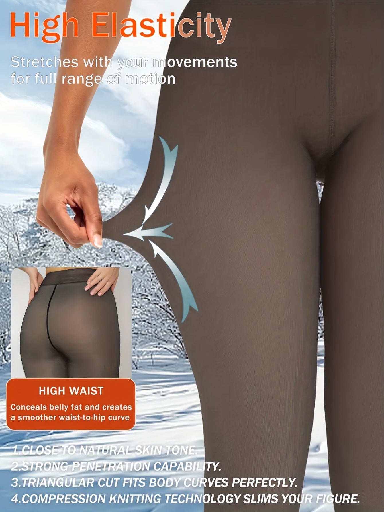 2Pairs Thick Polyester Leggings, Solid Stretch Leggings, Warm Heat-Resistant OverSize Autumn/Winter Pantyhose, Solid Color, Machine Washable