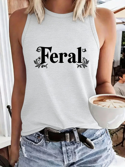 Crew Neck Tank Top for Women - Casual Round Neck Sleeveless Shirt with Polyester Fabric - Fashionable & Breathable Vest for All Seasons