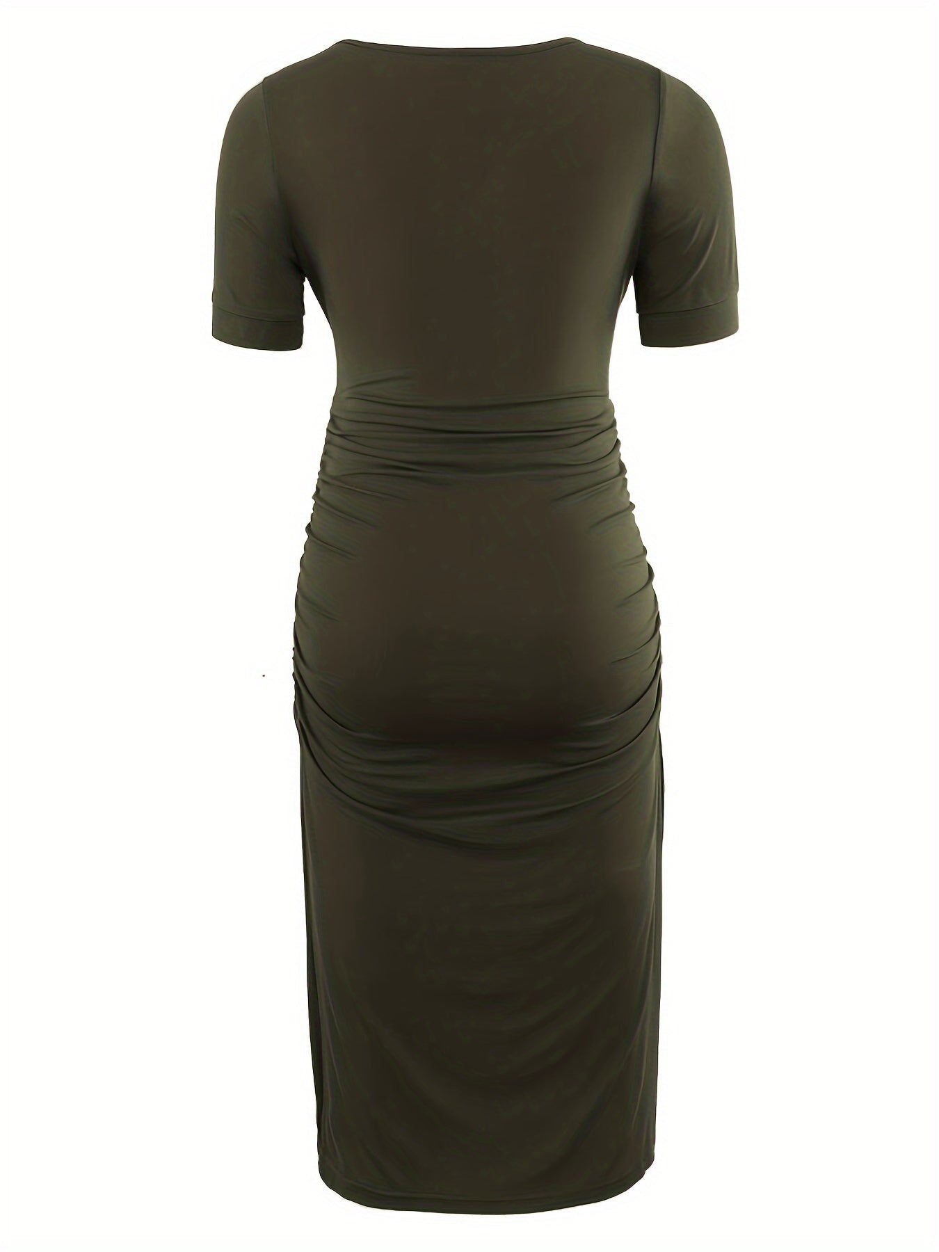 Women's Maternity Bodycon Ruched Side Dress Casual Short Sleeve Dress for Daily Wearing Or Baby Shower