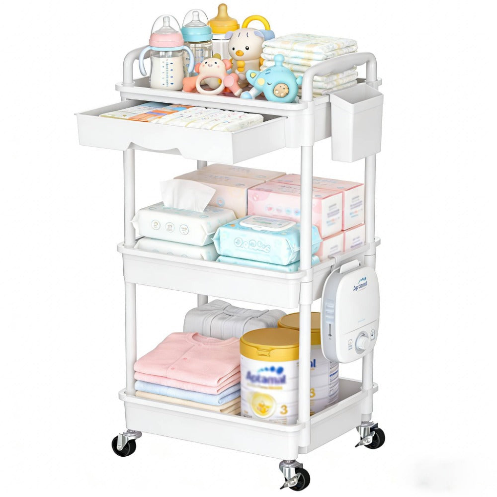 Nursery Storage Cart - Mobile 3-Tier Organizer