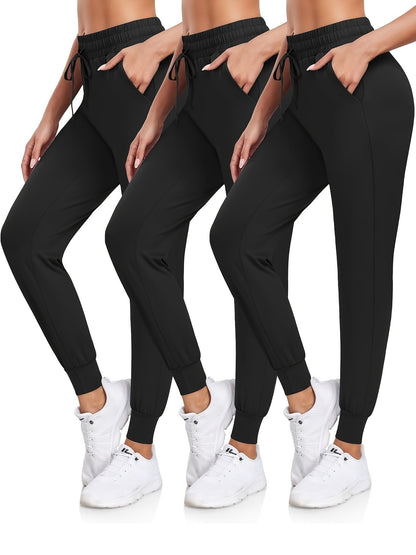 3-Pack Women'S Joggers with Pockets - Soft Sweatpants for Yoga Running Workout