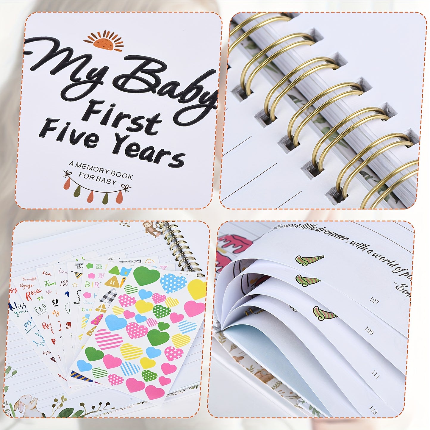 Modern Minimalism: A Memory Book for Male Or Female, 124 Pages, 9.96x9.84 Inches. The First Eternal 5-Year-Old Book, A Milestone Book That Records Every Event From Birth to 5 Years Old, Gender Neutral Journal, Scrapbook, Album