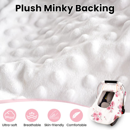 Car Seat Cover for Baby, Minky Baby Car Seat Cover, 3-In-1 Car Seat Cover, Soft And Breathable Car Seat Cover for Infant, Baby Items, Newborn Necessities
