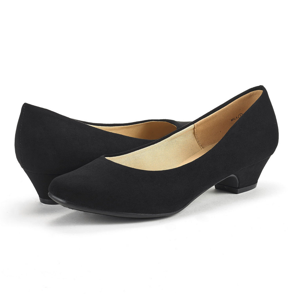 Women's Elegant Low Chunky Heel Pump Shoes Supreme Comfort Low Chunky Block Heels Women's Pumps Dress Shoes for Wedding Party Office Women Formal Shoes