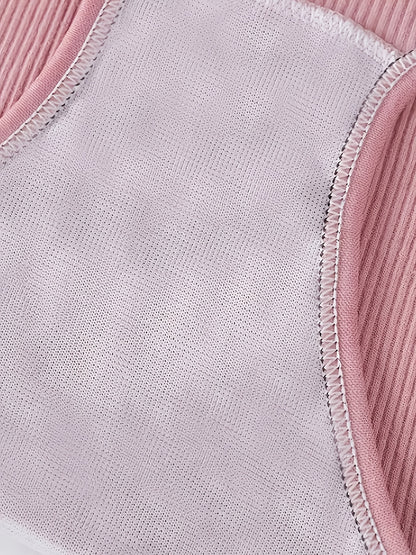 Random 12pcs Cute Girls' Striped Triangle Panties with Bows, Comfortable And Breathable for Casual Sports, Available In Random Colors.