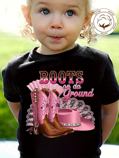 Girls Graphic T-Shirt - Graphic Short Sleeve Style 01157