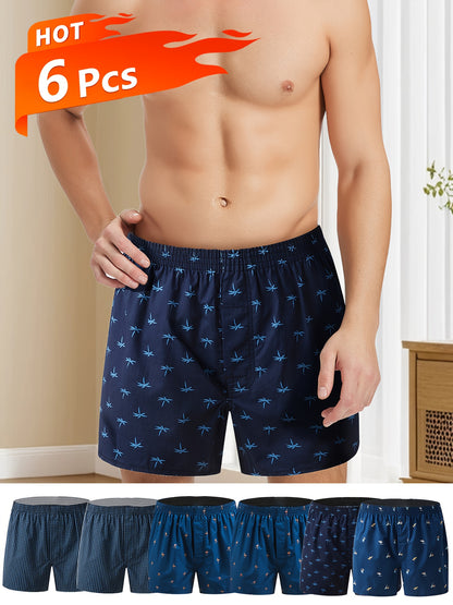 Men'S Cotton Underwear Leisure Boxer, Stretchy Waistband Suit for Daily Wear & Sleep