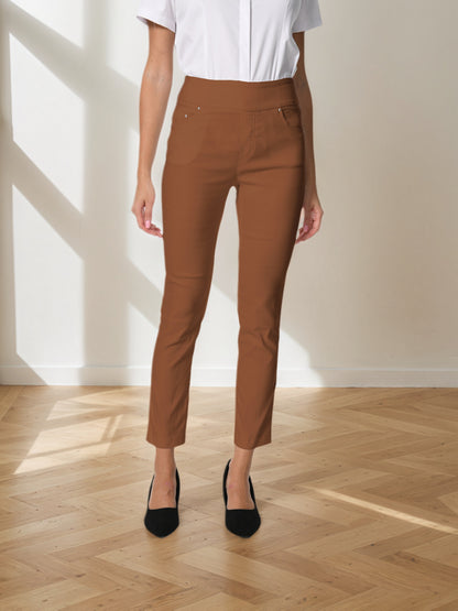 Women's High Waist Dress Pants Stretchy Straight Leg Slim Fit Work Slacks with 5 Pockets, Elegant Office & Casual Wear