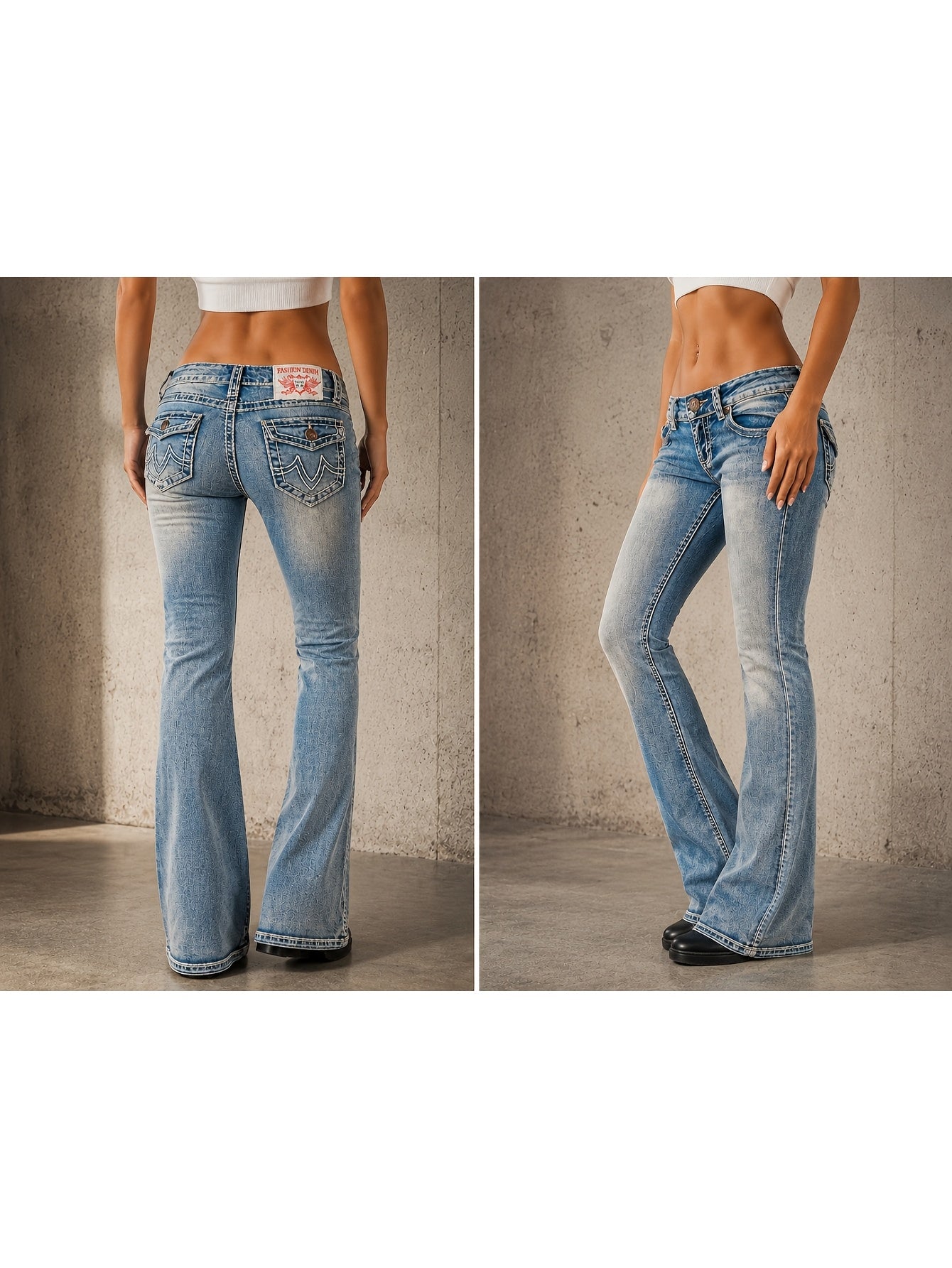 New Fashion Embroidered Jeans | High-Waist Hugging Slim Straight-Leg Pants