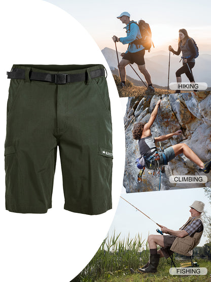 Men's Green+Blue+Khaki Cargo Shorts - product view 18