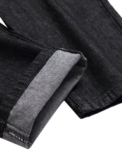 Men's Slim Fit Jeans - Black Denim Distressed Everyday 424101