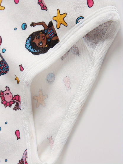 [Random] Random 6pcs ' Cute Flower And Animal And Cloud Print Briefs, Cartoon Pattern Panties, Soft And Comfy Underwear Set, for All Season Wearing