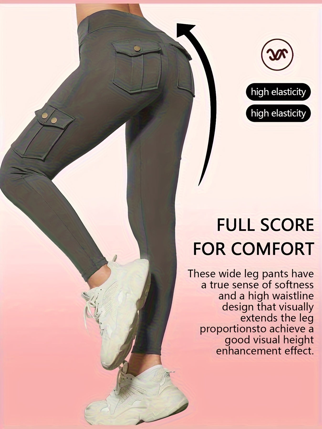 One Pair Of Women'S Slim Work Pants, With Multi-functional Pockets, High Elasticity. Aids In Tightening The Buttocks And Abdomen. Airtight Pants. Suitable For Outdoor, Home Use, Commuting, And Local Warehouse Direct Delivery.