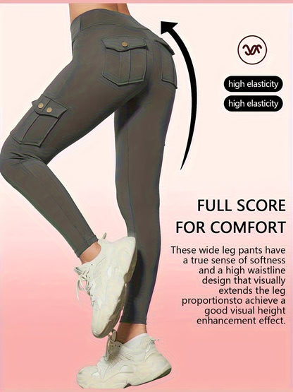 One Pair Of Women'S Slim Work Pants, With Multi-functional Pockets, High Elasticity. Aids In Tightening The Buttocks And Abdomen. Airtight Pants. Suitable For Outdoor, Home Use, Commuting, And Local Warehouse Direct Delivery.